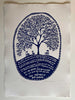 'The Mother of our Garden' Navy Blue Screenprint on Indian Khadi paper.