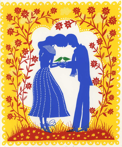 'Bird People' Screenprint (Yellow)
