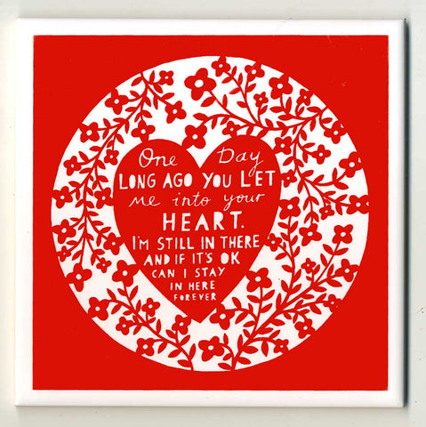 'One Day...' Ceramic Tile available in 4 different colors. Grass Green, Blue, Red or Dark Green.
