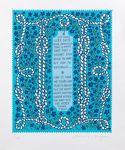 'The Secret Wasn’t Something Hidden Within' Screenprint in Blue, Orange or Pink