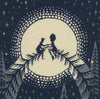 'Tree People' Screenprint. Grey and Navy