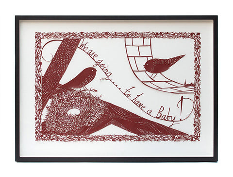 'We Are Going....To Have a Baby!' Framed Papercut
