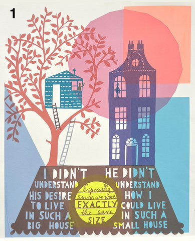 'Big House - Small House' Screenprint  Artists Proofs