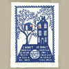 'Big House Small House' Screenprint on Hand Made Indian Cotton Khadi Paper