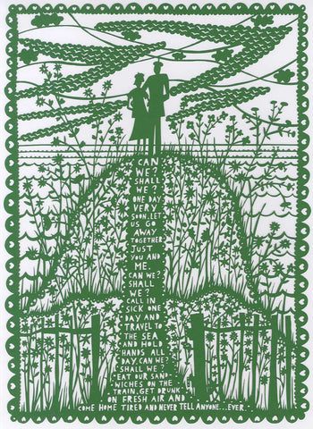 'Can We? Shall We?'  Forest Green Lasercut