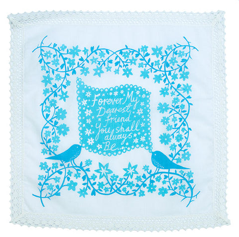 'Forever My Dearest Friend' Blue Handkerchief