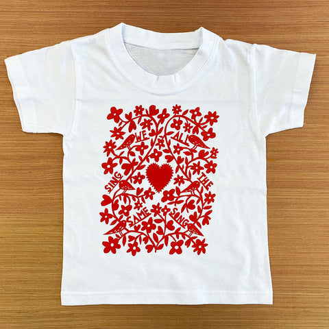 T-Shirt. We All Sing The Same Song - Red - Child Sized