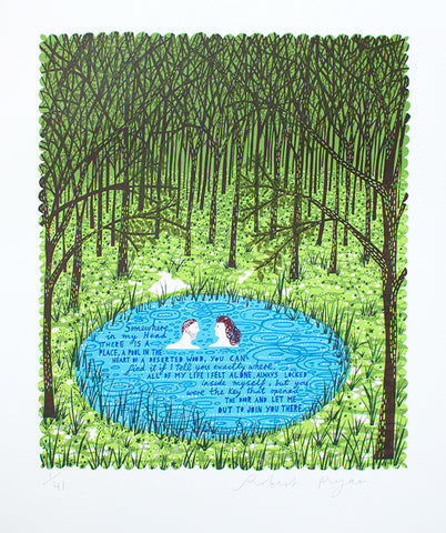 'Somewhere in My Head There is a Place' Screenprint M/W W/W M/M